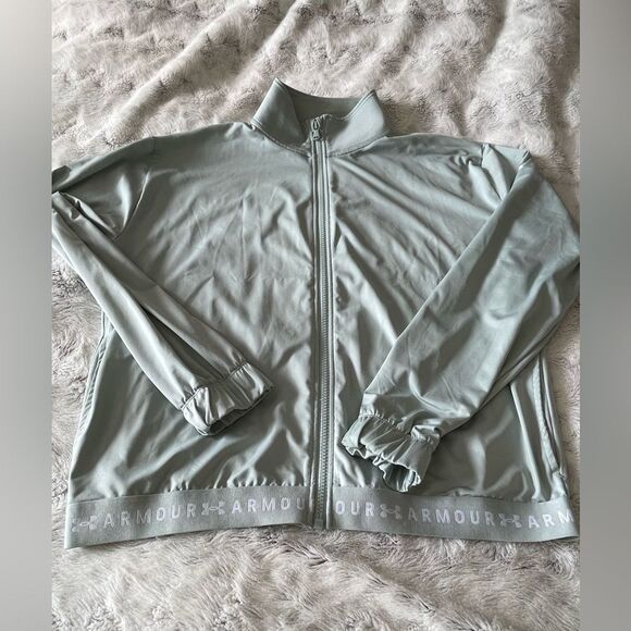 Under Armour Jacket blue green Aqua mint zip up size medium - Picture 2 of 4